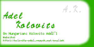 adel kolovits business card